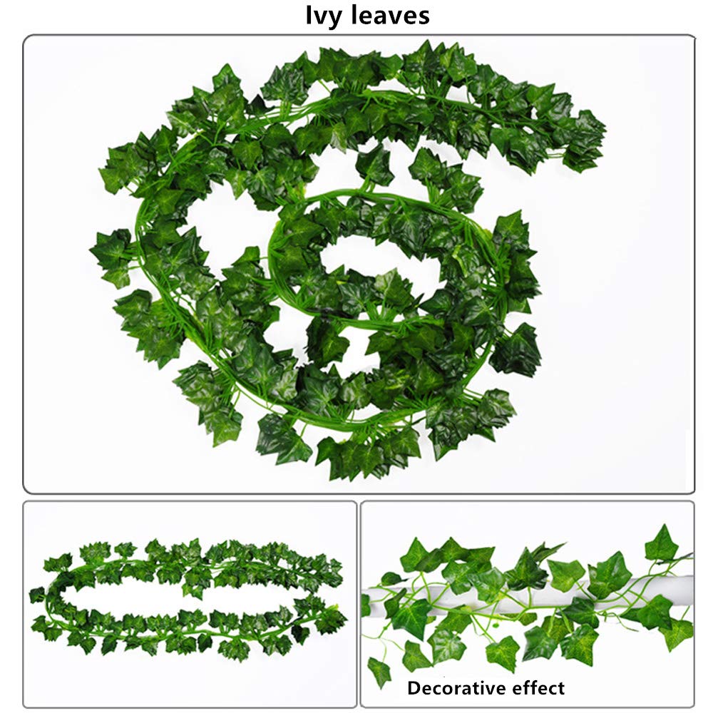 Sytaun 12pcs Foglie di Edera Artificiale Finta Appesa Verde Ghirlande Decorazione della Festa Nuziale Piccolo Stile Semplice Fresco 2