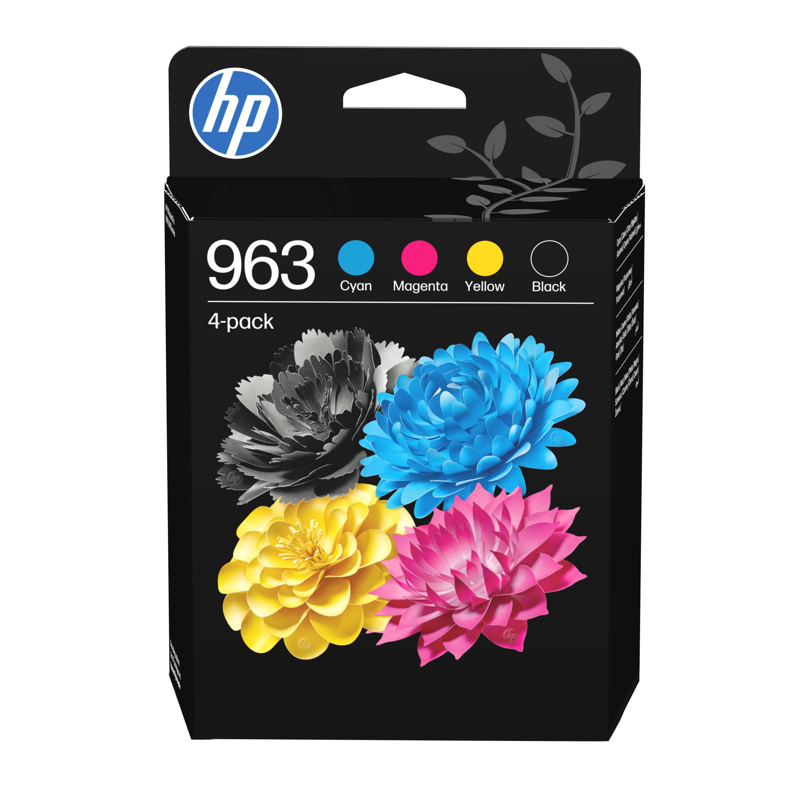 HP 963 Nero, Ciano, Giallo, Magenta, 4 Cartucce Inchiostro Originali | Compatibile con HP OfficeJet Pro serie 9010, 9020, 1000 pagine (6ZC70AE)