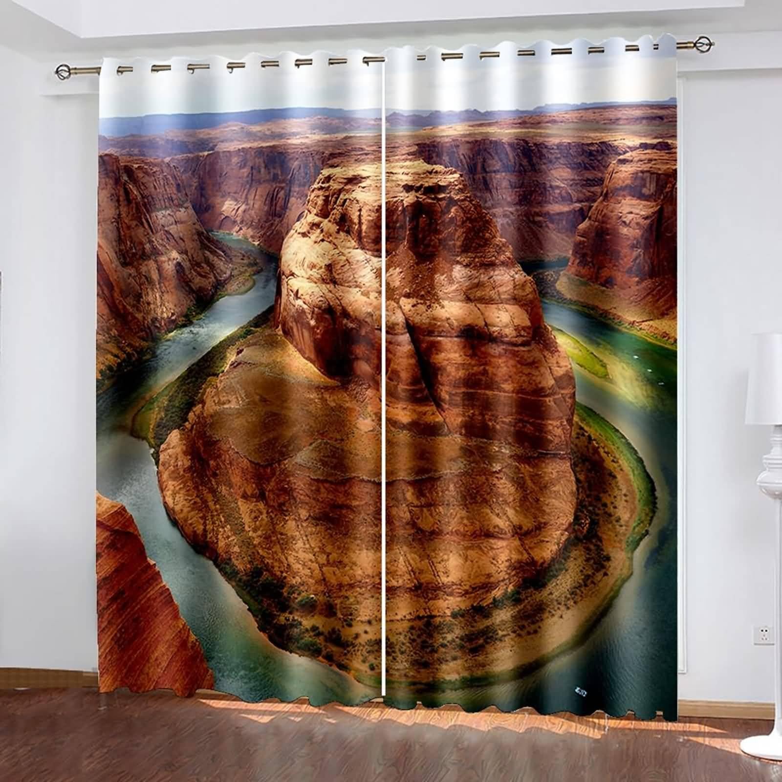 Rideaux thermiques été anti-chaleur paysage montagne marron vert