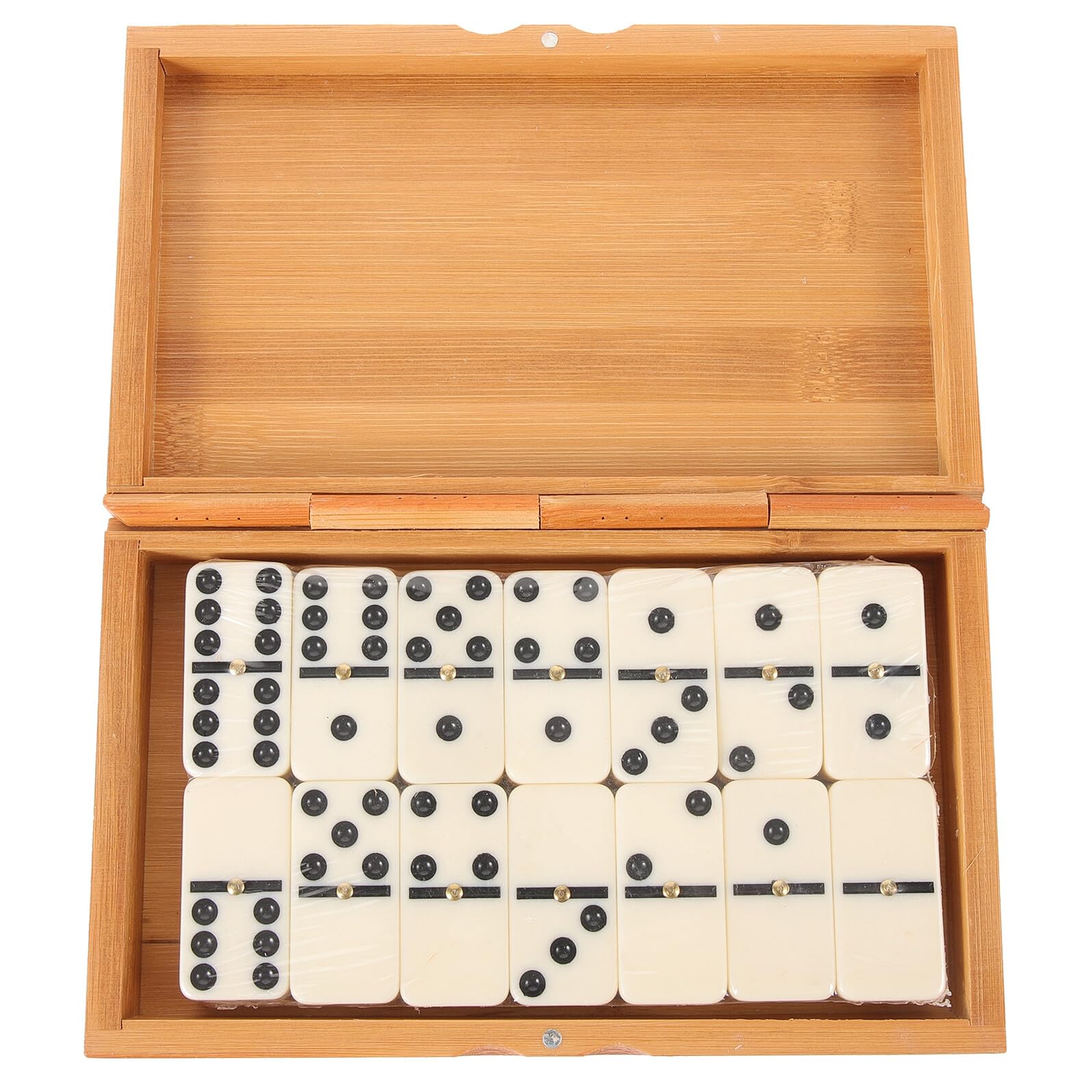 Gatuida Dominos Classiques en Bois Naturel Noir et Blanc pour Adultes et Enfants Taille Voyage Compacte Jeu Éducatif et Amusant pour Soirées en Famille Coffret en Bambou Écologique