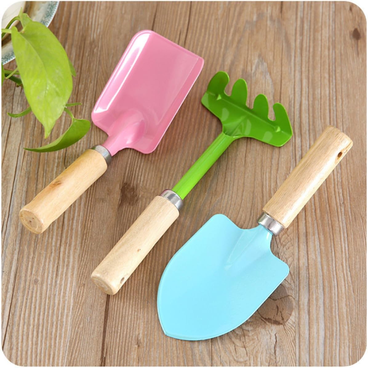 3pcs Garden Tools Set Three Piece Mini Iron and Wood