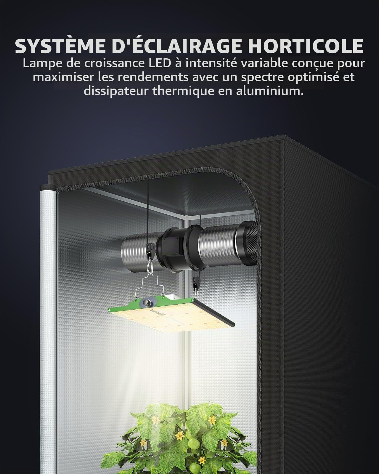 VIPARSPECTRA Lampes de croissance LED P4000 améliorées pour plantes d'intérieur à intensité variable Spectre complet pour semis, légumes et fleurs dans des tentes de culture de 5 x 3 m, serres
