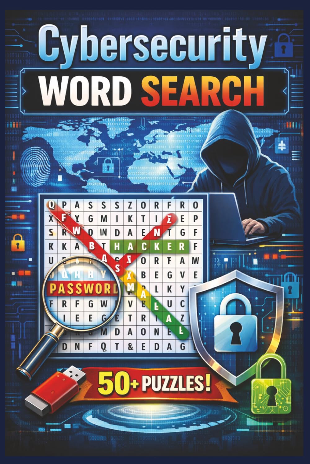 Cybersecurity Word Search 50+ Puzzles: Word Search Puzzles with Easy to Read Print about Cybersecurity, Computers, Technology and More | 6x9 inches, ... Gift for Vacations, Holidays and Relaxation