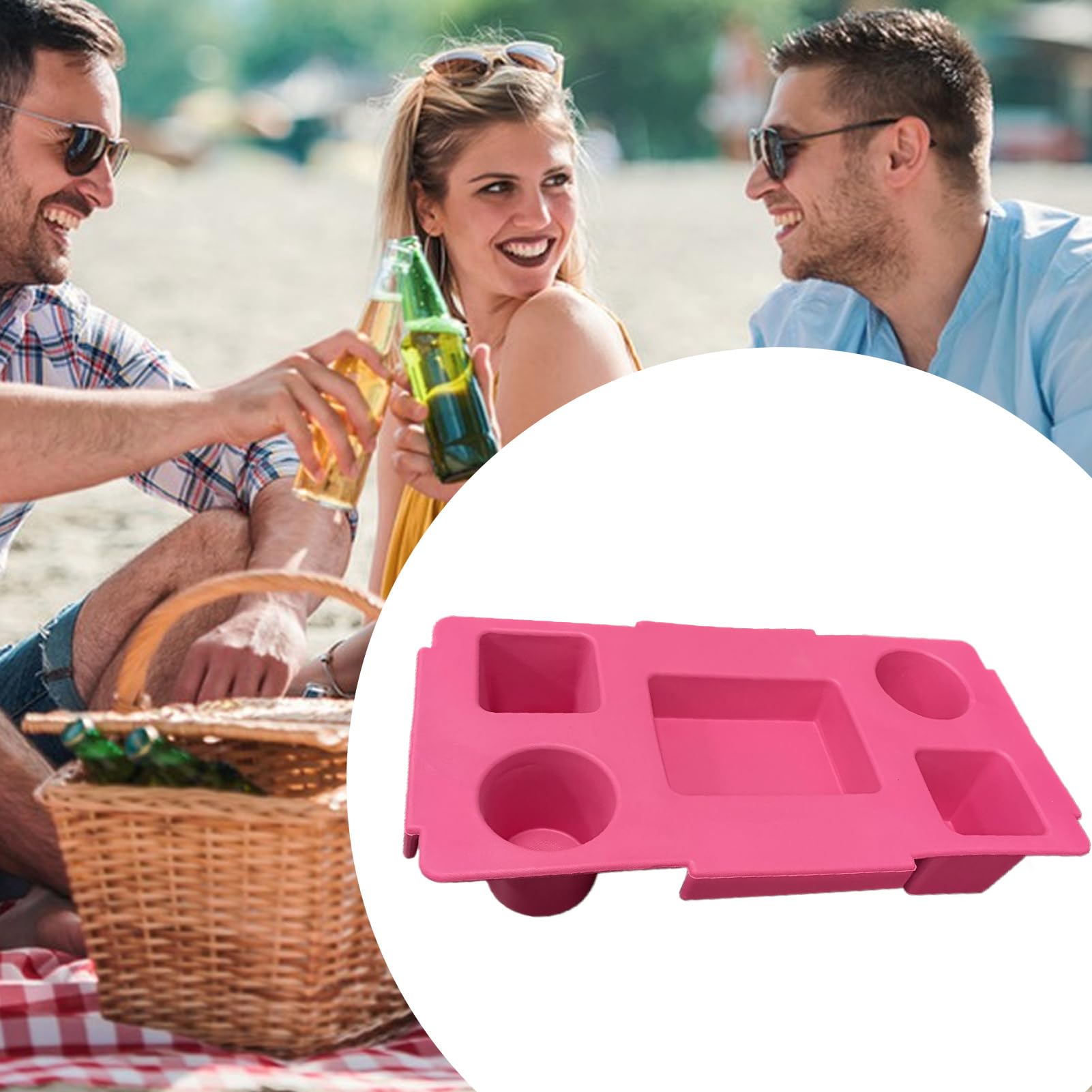 Soporte para bebidas, soporte para teléfono móvil con compartimento