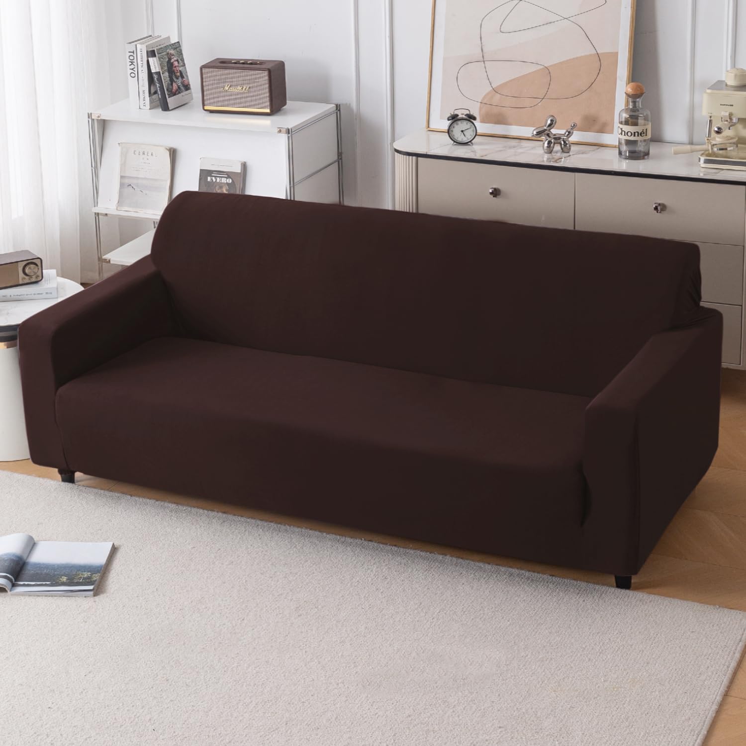 Navy Blue Sofa Cover - 3 Seater SereneSolids -13 Navy Blue Sofa Cover - 3 Seater SereneSolids -13