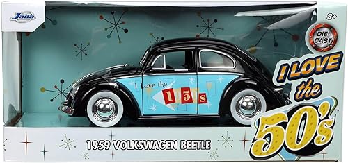 I Love The 50s 124 1959 Volkswagen Beetle - Auto fundido a presión juguetes para niños y adultos
