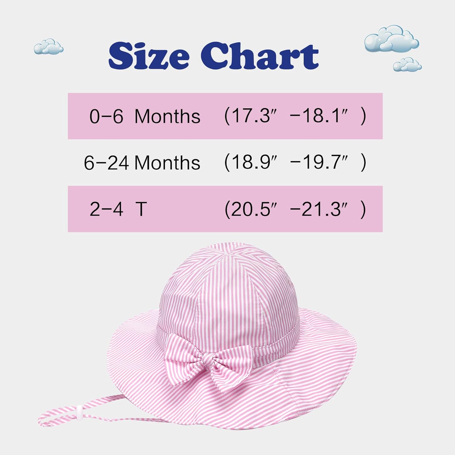 Baby Sun Hat UPF 50+ Bucket Hat with Cute Bow for Girls 0-5 Years 1 Pack 2 Pack - Image 2