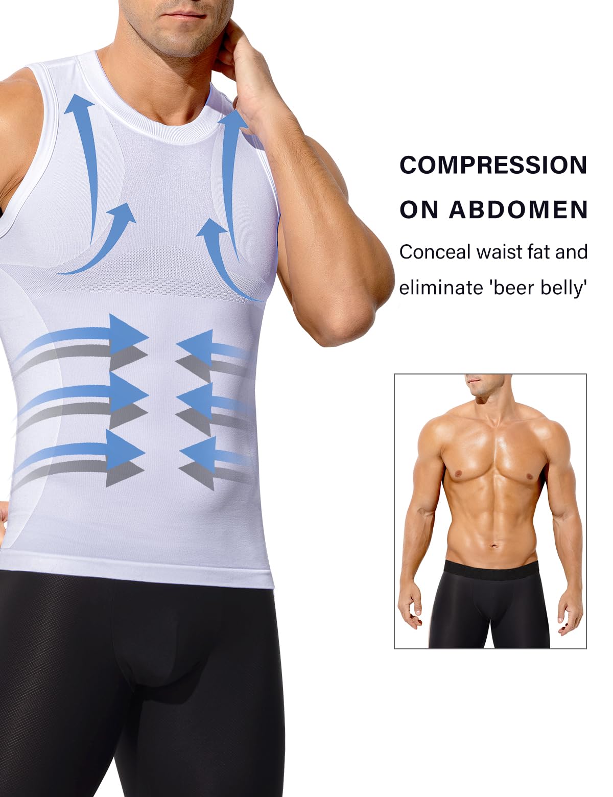 Arjen Kroos Débardeur Compression Homme Maillot de Corps Debardeur Gainant Ventre Plat Homme Gilet de Sport sans Manches