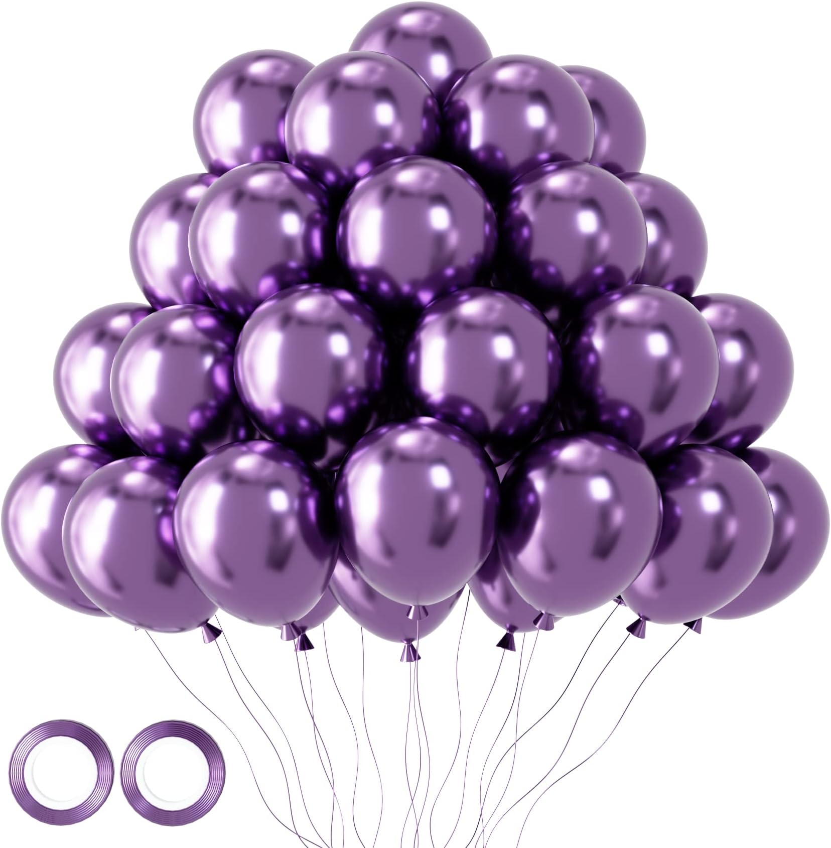 Voircoloria 105pcs Metallic Purple Balloons 12inch Chrome Purple Balloons for Boys Girls Birthday Baby Shower Gender Reveal Wedding Decorations