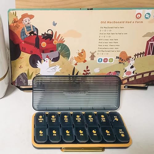 Miniatura 7 de Pastillero de 7 días 2 veces al día, organizador de píldoras 2 veces al día, pastillero diario Am Pm, organizador de píldoras de viaje, organizador