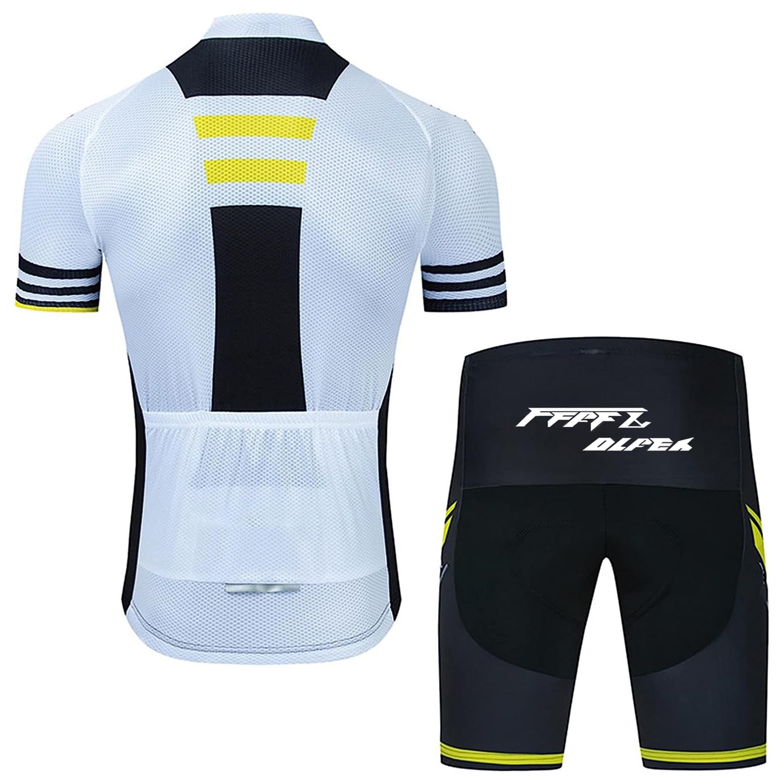 FFFF & OLFEH Anzüge Trikots Herren Fahrradtrikot Set, kurzärmliges Set Fahrradbekleidung Set für Mountainbikes mit 9D-Gel-gepolsterten Shorts