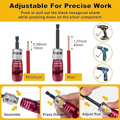 Miniatura 4 de Kit de herramientas para pelacables 36 en 1, profesional AWG calibre 14-12-10-8-6 y juego de destornilladores para taladro, bricolaje eléctrico con