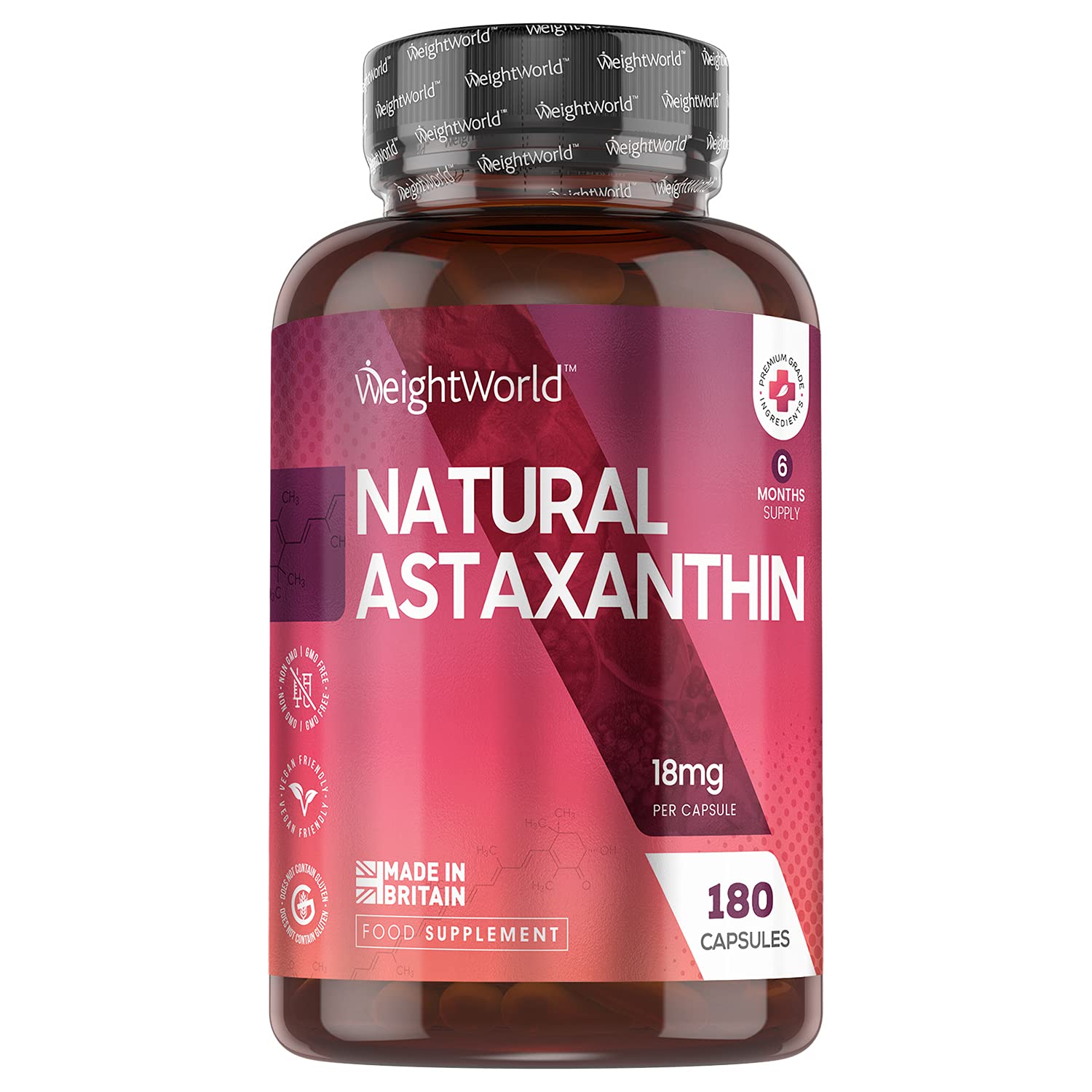 Astaxanthin 18mg 5 Oil 180 Vegan Astaxanthin Capsules (6 Months