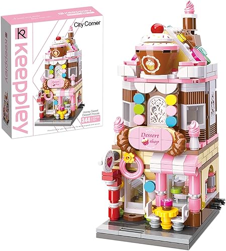 Miniatura 1 de Kit de bloques de construcción para tienda de postres modelo City Corner Honey Sweet Dream House Set Bonito regalo con hermosa caja para niñas y