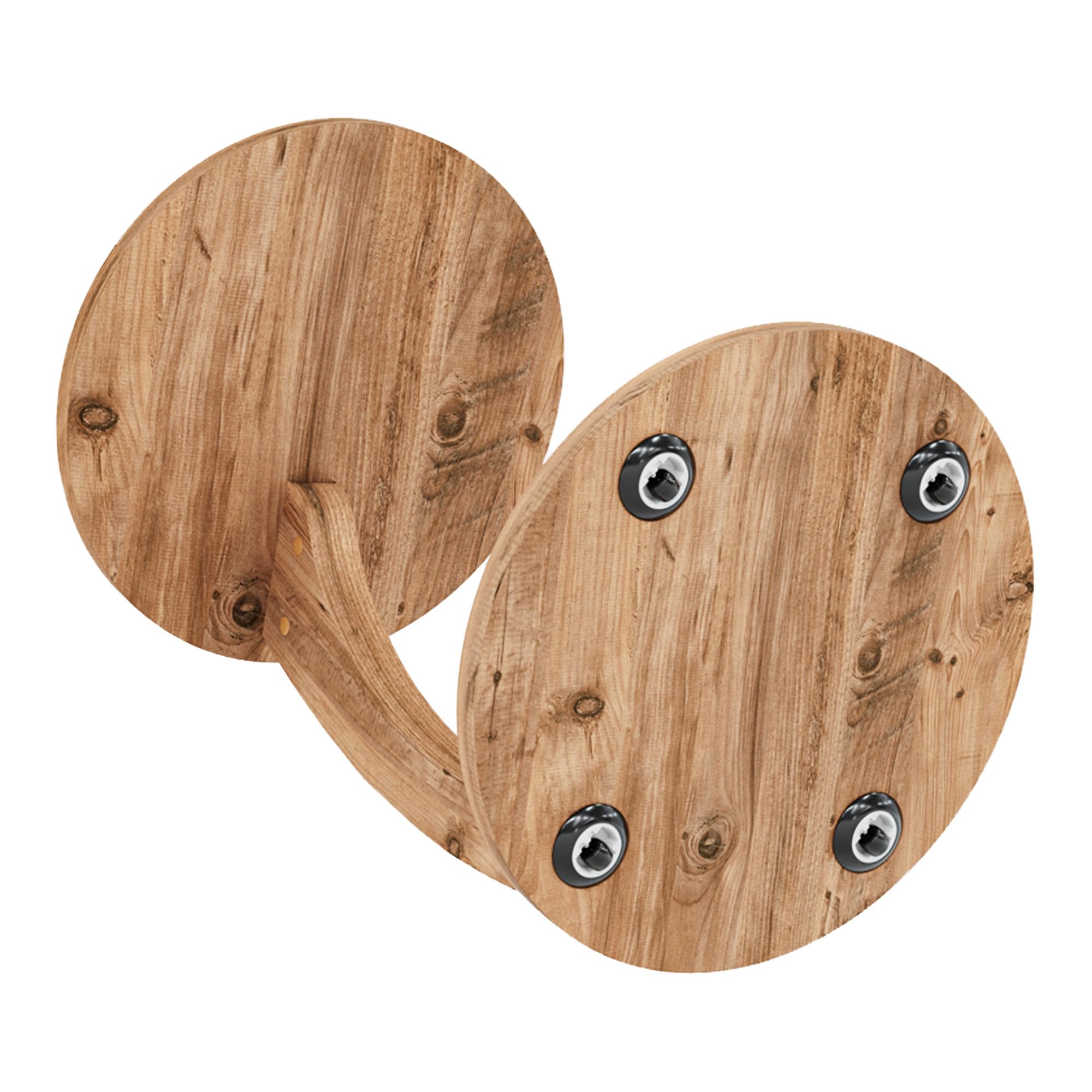 [en.casa] Table d'Appoint Ronde pour Salon Table de Chevet Design pour Chambre Bout de Canapé aux 4 roulettes Panneau de Particules 56 x 38 cm Effet Bois