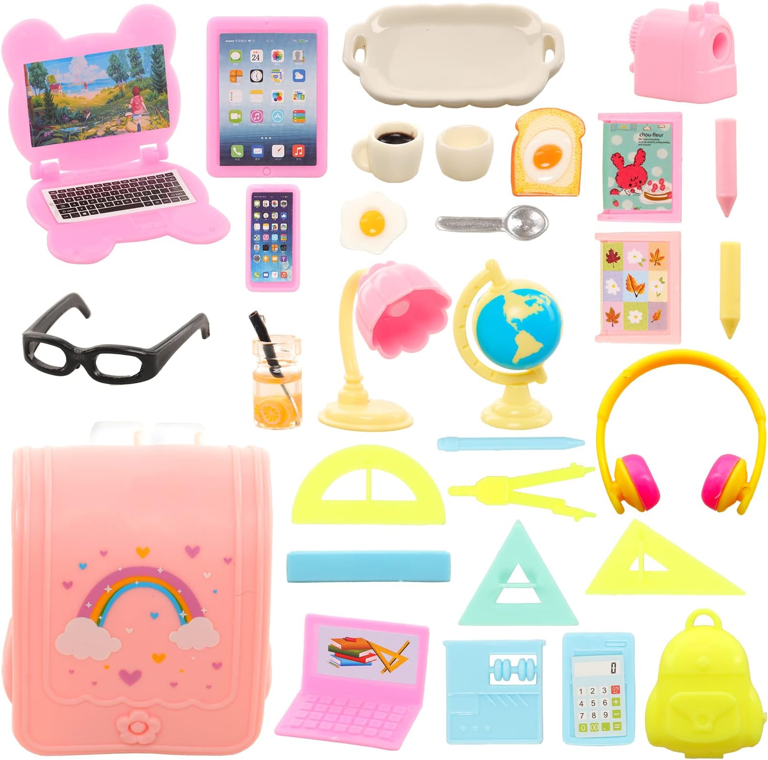 Doll Accessories Bag Laptop Tablet Phone Headset Accessories for 11.5 Inch Doll Playset
