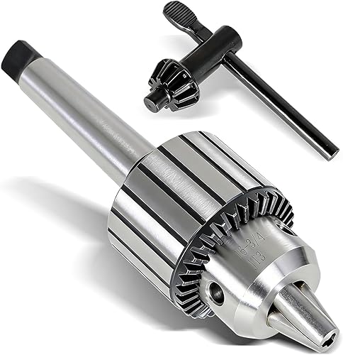 findmall JT3 - Portabrocas de 3/16 pulgadas - 3/4 pulgadas, portabrocas súper resistente con llave de portabrocas MT3