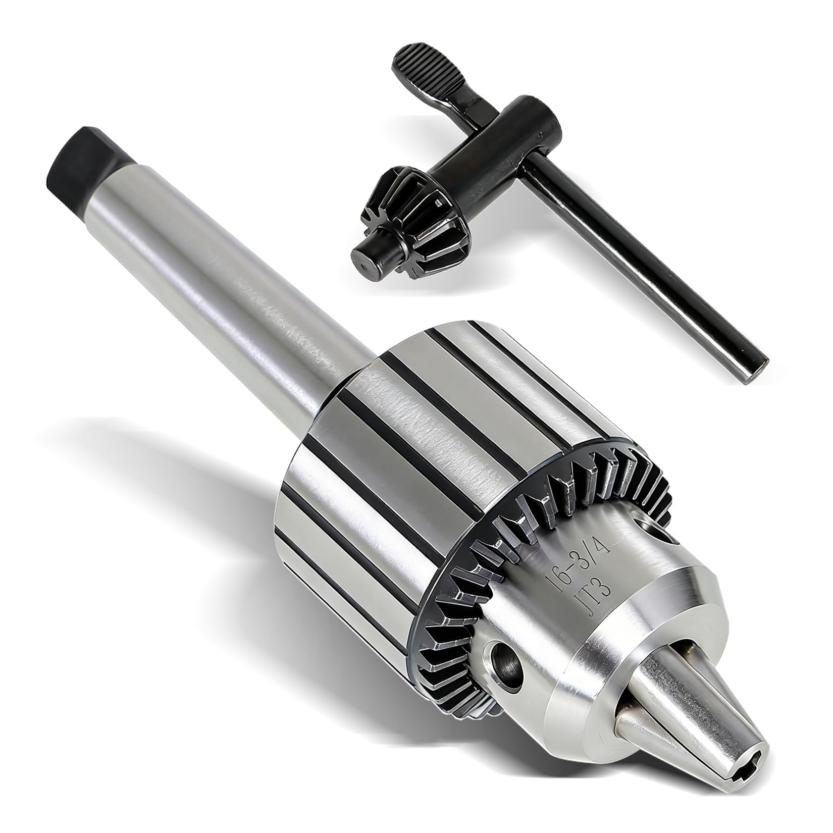 findmall JT3 Drill Chuck 3/16 Inch - 3/4 Inch Drill Press Chuck Super Heavy Duty with MT3 Shank Chuck Key