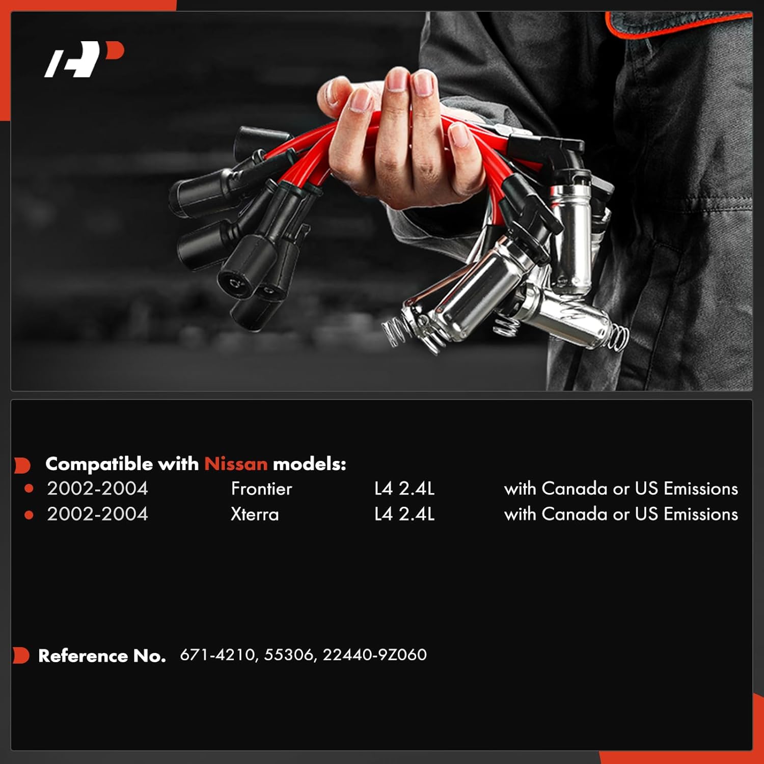 A-Premium 4PC Ignition Spark Plug Wires Compatible with Nissan Frontier Xterra 2002-2004 L4 2.4L