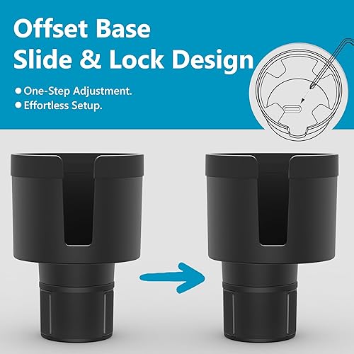 Miniatura 8 de SEVEN SPARTA - Organizador de portavasos para automóvil con base ajustable, para Hydro Flasks de 32/40 onzas, Yeti Ramblers de 20/26/30 onzas y Negro