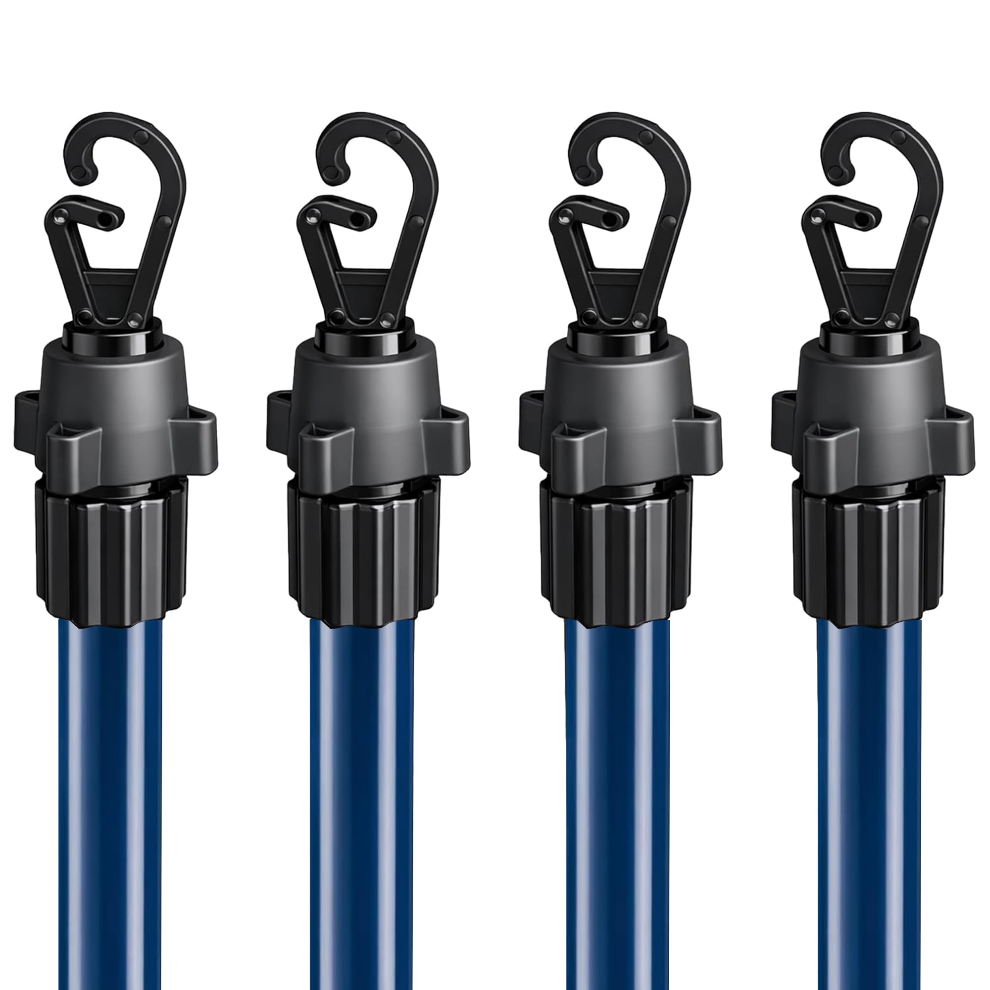 Heavy Duty Telescopic Washing Line Pole – Extendable Clothes Pole (Up to 2.4m) - Sturdy Outdoor Clothesline Support - Weather-Resistant and Adjustable Washing Line Prop - (4-Pack)