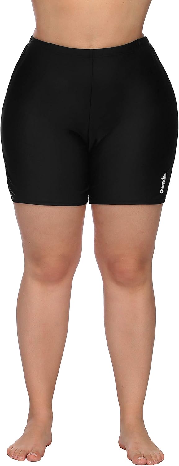 High waisted plus size swim shorts Clearance