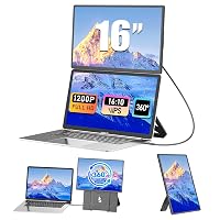 siaviala Monitor Portatile per Laptop 16", Schermo Portatile Full HD 1920x1200 IPS 16:10