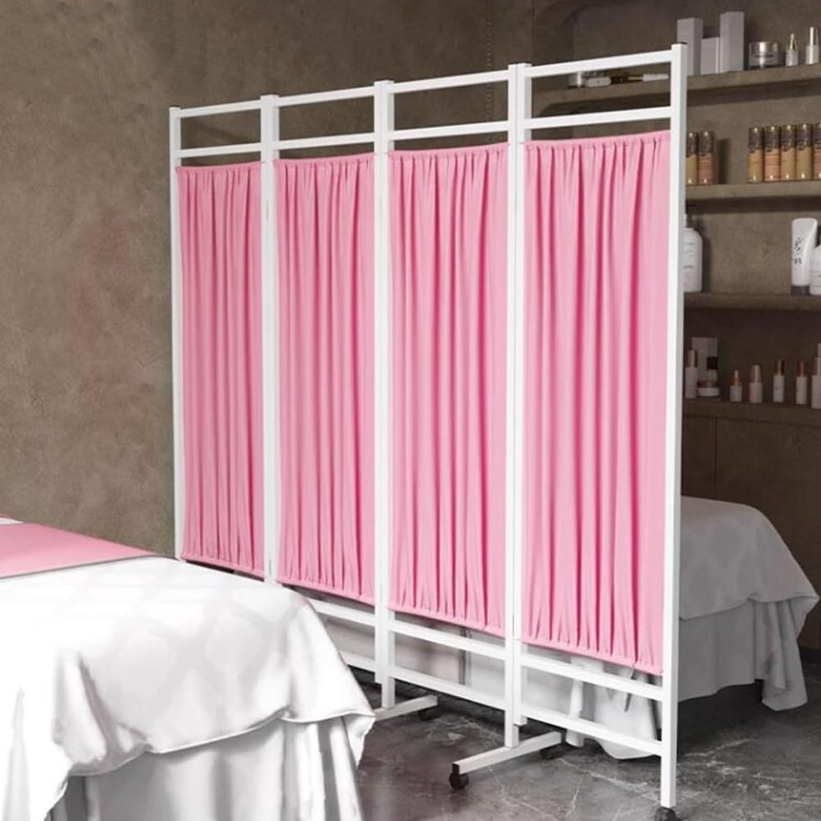 Paravent médical pliable à 3 panneaux pour cloison mobile d'hôpital