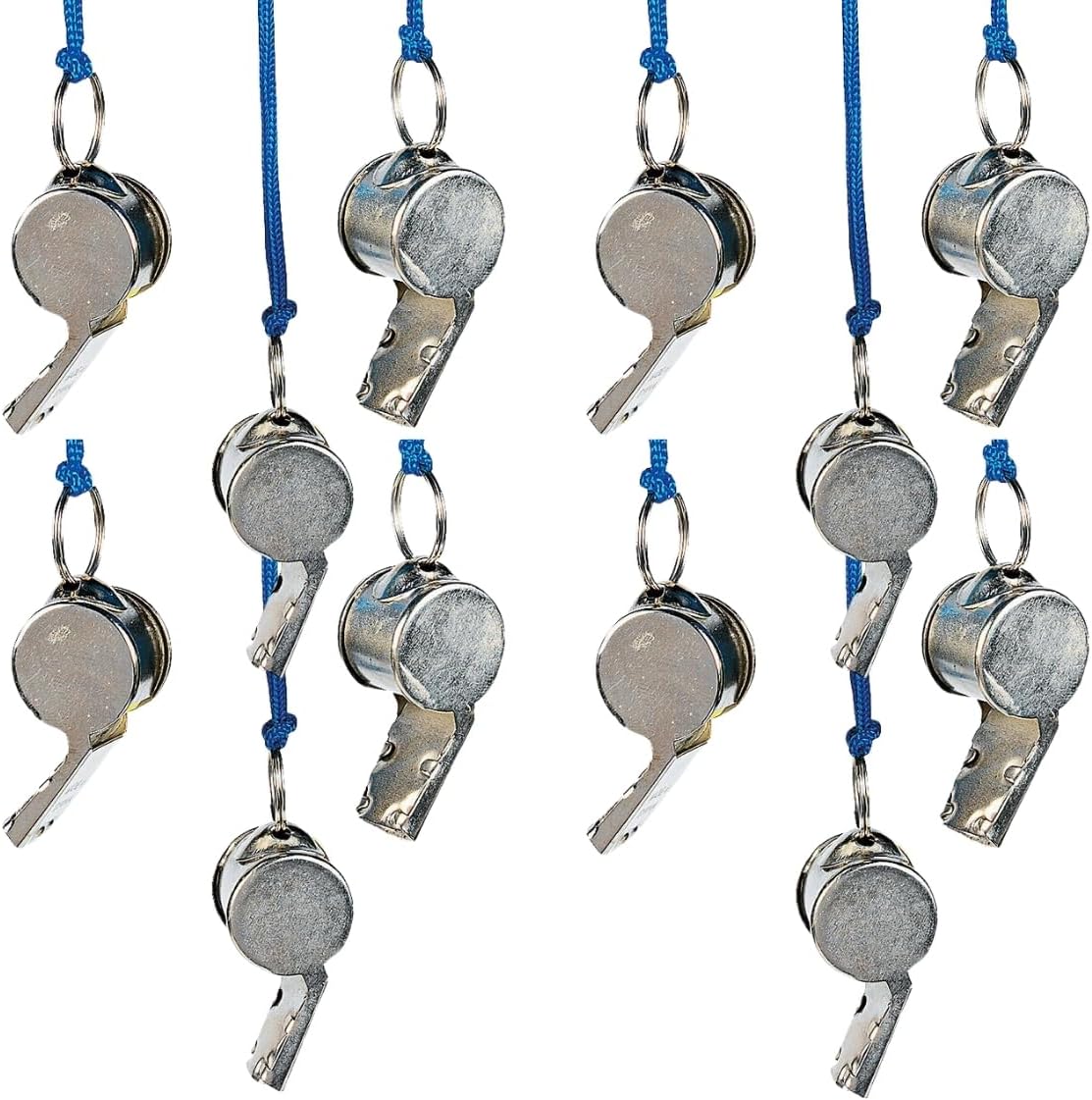 US Toy Metal Kids Whistles - 12 Pieces
