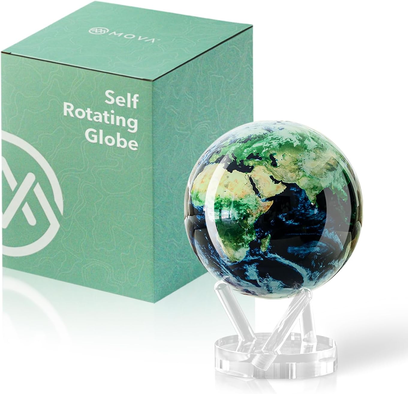 Globe - Earth with Clouds Signature (6") | Self-Rotating Globe Powered by Light | Silent Motion, No Batteries or Wires | Unique Desk Decor or Gift for Space Lovers