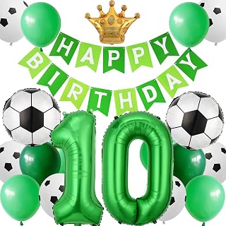 BTZO バルーン 誕生日 10歳 サッカー 風船 数字10 飾り付け バースデー 飾り パーティー スポーツ 男の子