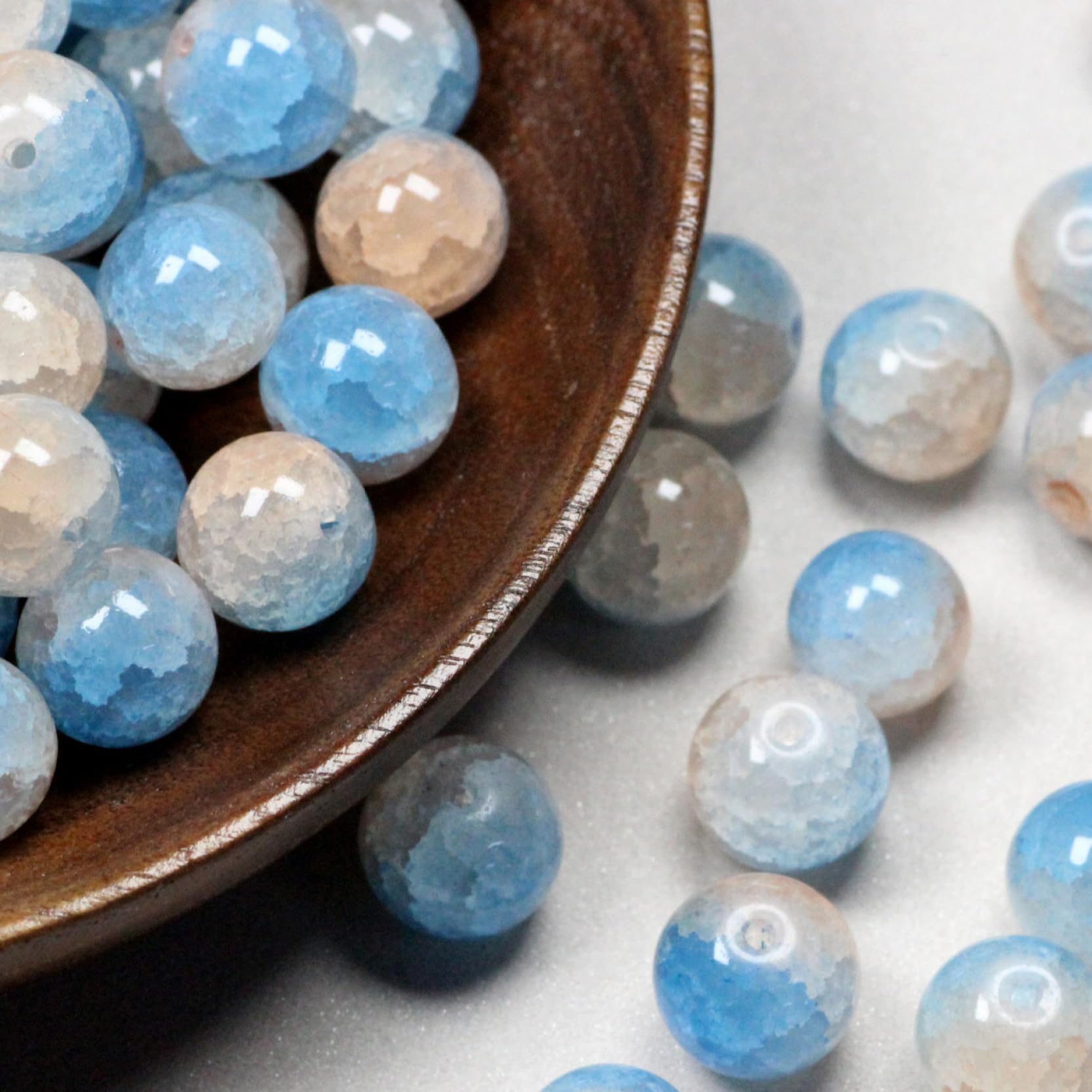 Perles en vrac 200 pièces de perles rondes craquelées colorées de 10MM en vrac