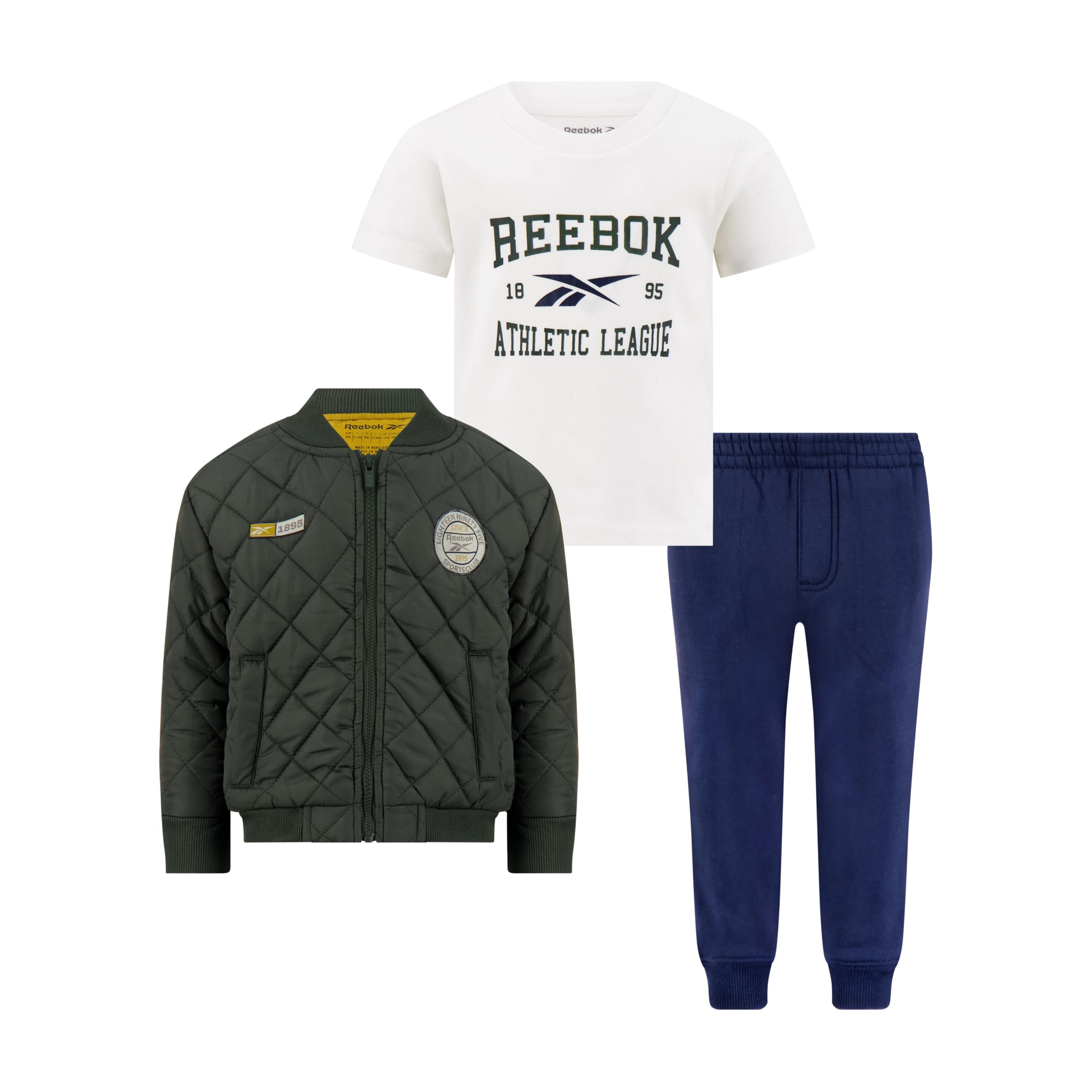 Reebok Jungen 3 Piece Jacket T-shirt And Jogger Set Bekleidungsset (3er Pack)