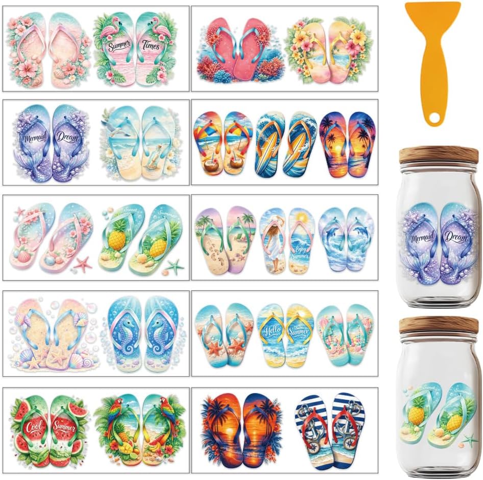 20 Pcs Father's Day Theme UV DTF Cup Wraps, 10 Sheets Best Dad Cup Transfer Stickers Waterproof Rub on Transfer Reusable DIY Vinyl Decals for Dad Grandpa Men