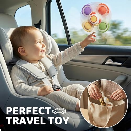 Miniatura 5 de ALASOU 3PCS Pop Suction Cup Spinner Sensory Airplane Travel Toys for 1 Year Old Boy Girl Infant Toddlers Novelty Spinning Tops 12 18 Months 1 2 Year