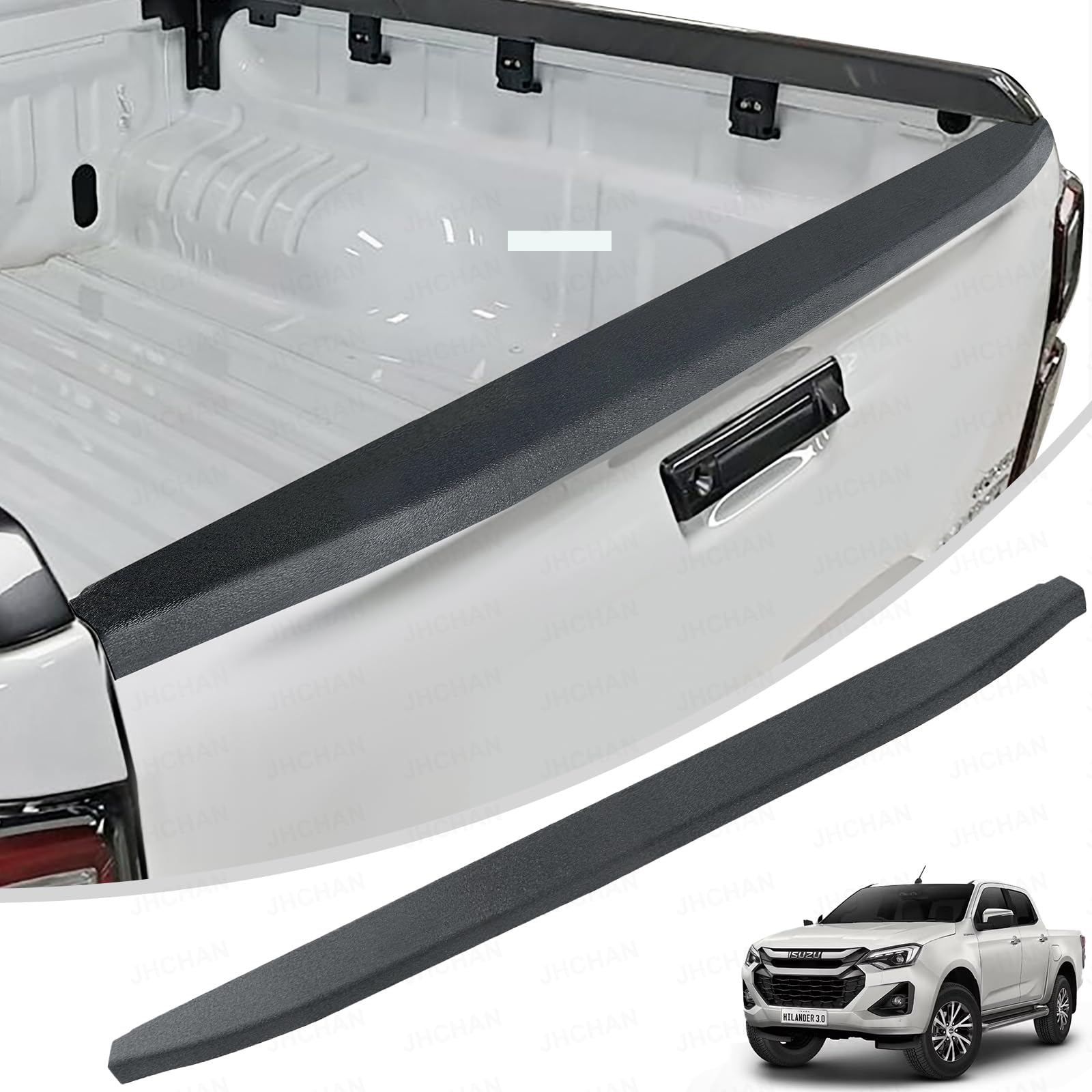 Tailgate Protector for Isuzu D-Max 2026+ MK7 Facelift, Heavy-Duty ABS Tailgate Top Edge Guard, Anti-Scratch & Pet Claw Shield, Rear Bed Cap Protector with Pre-Applied Tape, Matte Black