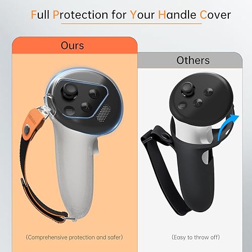 Miniatura 7 de Hibloks Upgraded Controller Grips Cover Compatible with MetaOculus Quest 3 Accessories,Silicone Cover with Non-slip Texture, Thumb Massage Design,