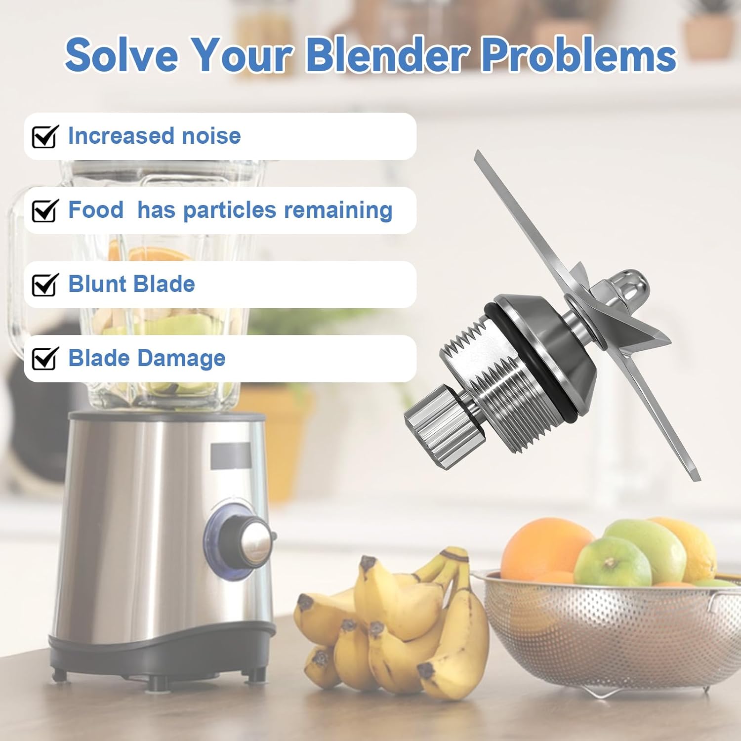 105733 Blender Blade Replacement, Compatible With Vitamix A2300/A2500/A3300, Pro 750/7500/5300, Explorian E310/E320, For 64oz Low Profile Container