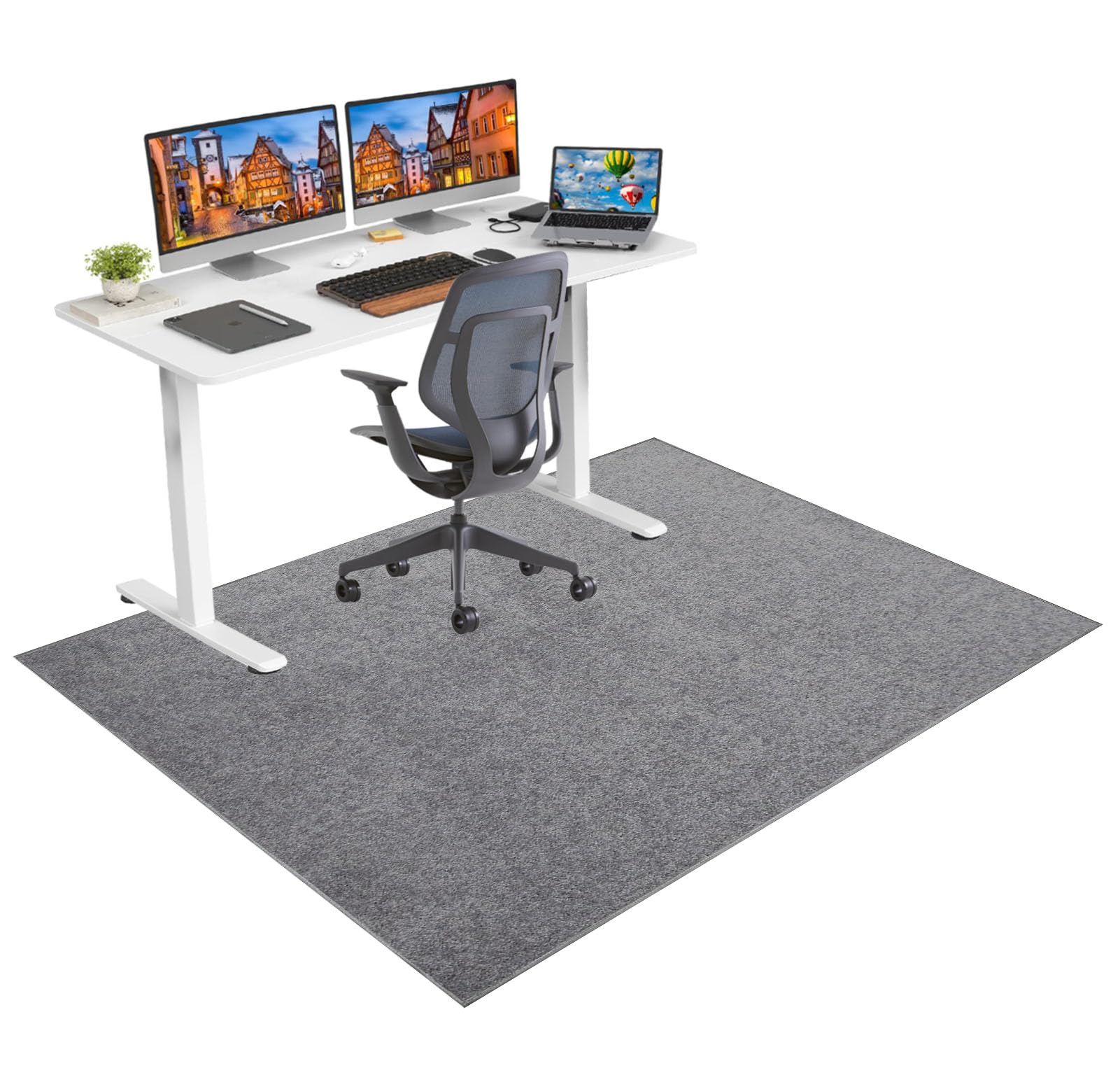 Alfombra Silla de Oficina, Alfombrilla Protectora Suelo Antideslizante 130 x 150 cm Alfombra Gaming Suelo Alfombra Silla Escritorio para Suelos Duros Protector Suelo Silla Ruedas, para Oficina Hogar