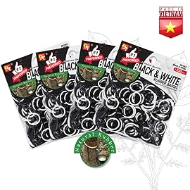 Beauty Town 1000 Pcs Rubber Bands - Soft Elastic Hair Accessories, Braids Mini Ties, No Damage Stretchy Bands for Hair (4-Packs) (Black & White)