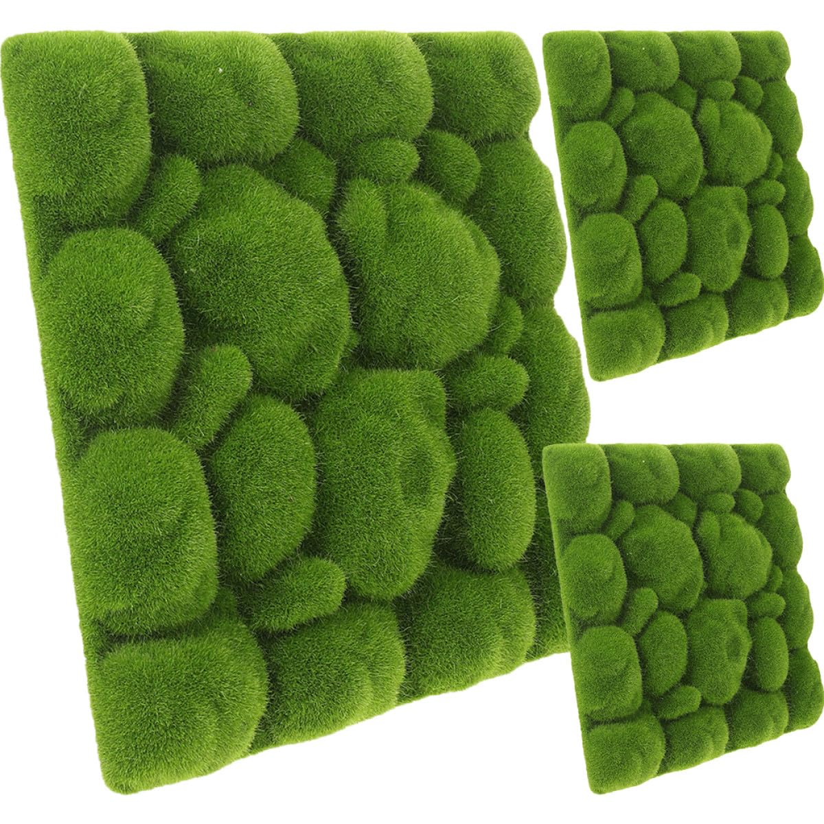 Künstliche Mooswand Platten 3 Stück aus Schaumstoff Grün | Wanddekoration aus Künstlichem Moosbrett, Moderne Grüne Deko für Hochzeit und Blumenarrangement