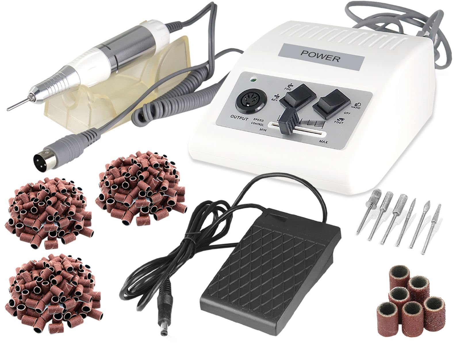 Pediküreset Nagelfräser Fußpflegegerät zur Hornhautentfernung & Maniküre | Elektrische Nagelfeile zur Nagelpflege mit Diamantschleifer & Hornhautschleifer Einsteiger oder Profi Fußpflege 30.000 U/min