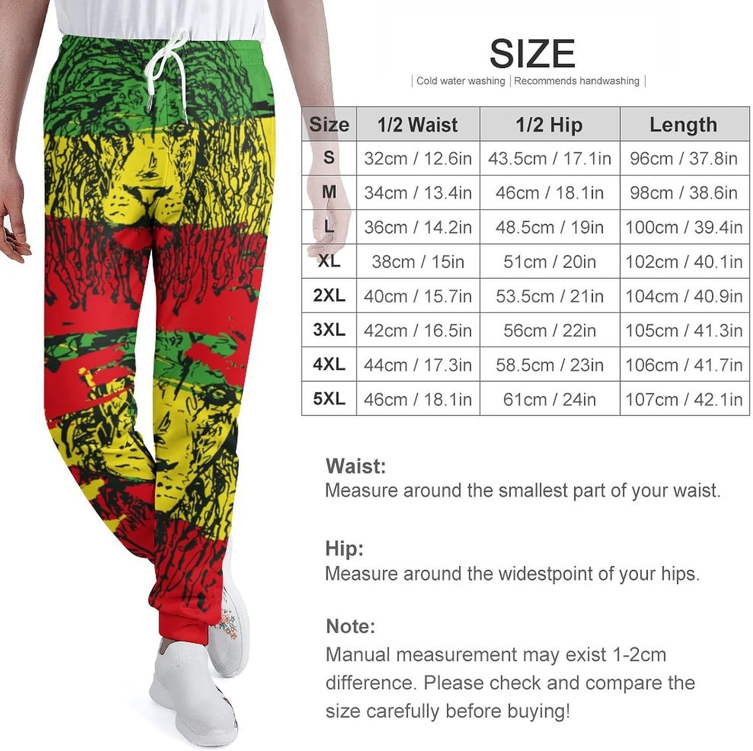 Reggae-Rastafarian Flag Lion Men's Sweatpants Novelty Jogging Pants Sports Running Bottoms Trousers Women
