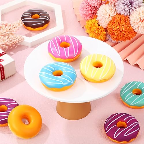 Miniatura 3 de Lenwen Bolas antiestrés con forma de dona arcoíris de 3 pulgadas, dona de levantamiento lento, regalos de fiesta, alivio del estrés, bola para