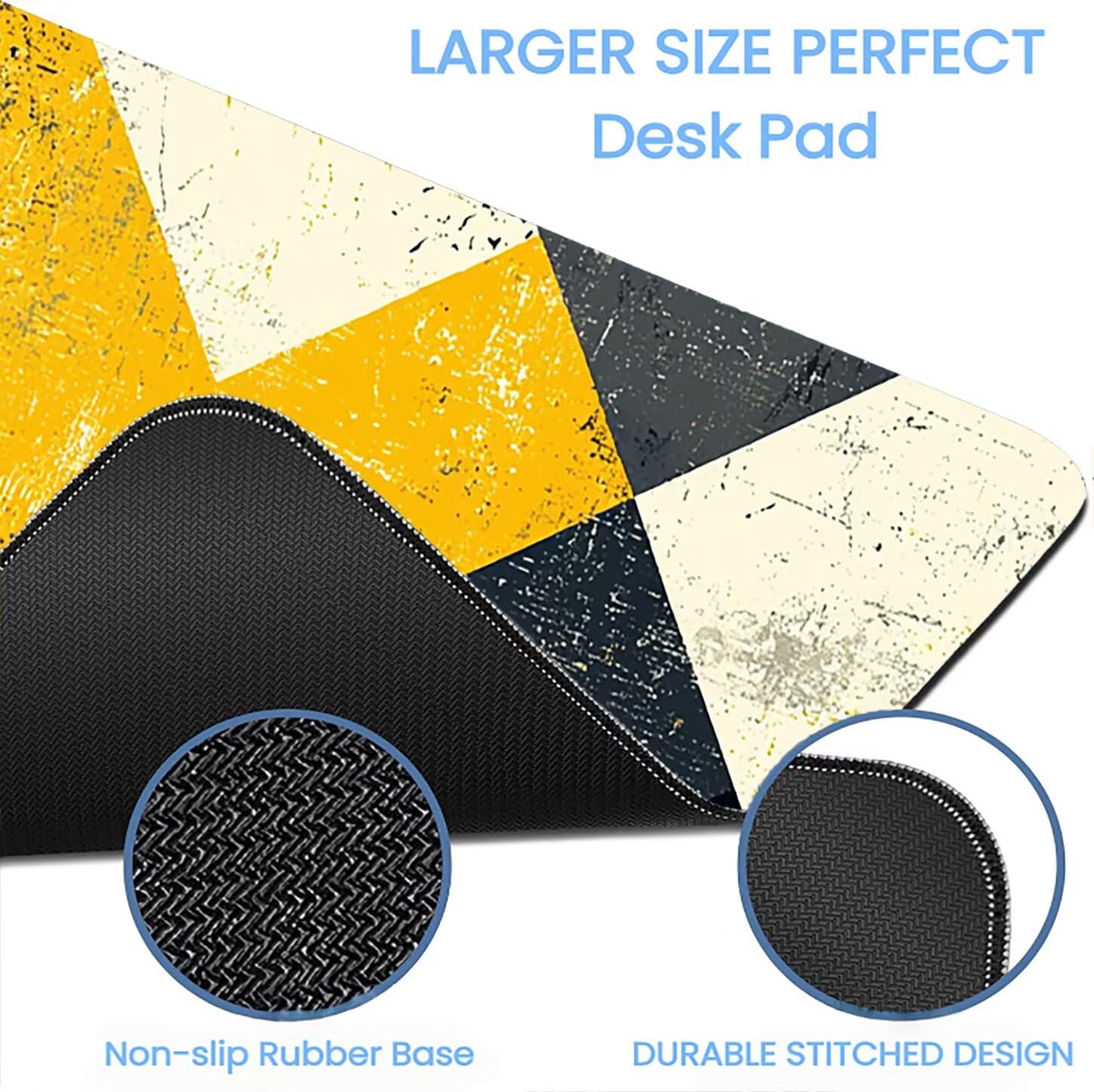 Lpfieonn Retro Schreibtischunterlage XXL, Beige Schreibtischunterlagen Großes, Gaming Mousepad XXL mit ernähter Rand und Rutschfeste Gummibasis, Desk Mat für PC/Laptop/Mausa 120x60cm PF-3276