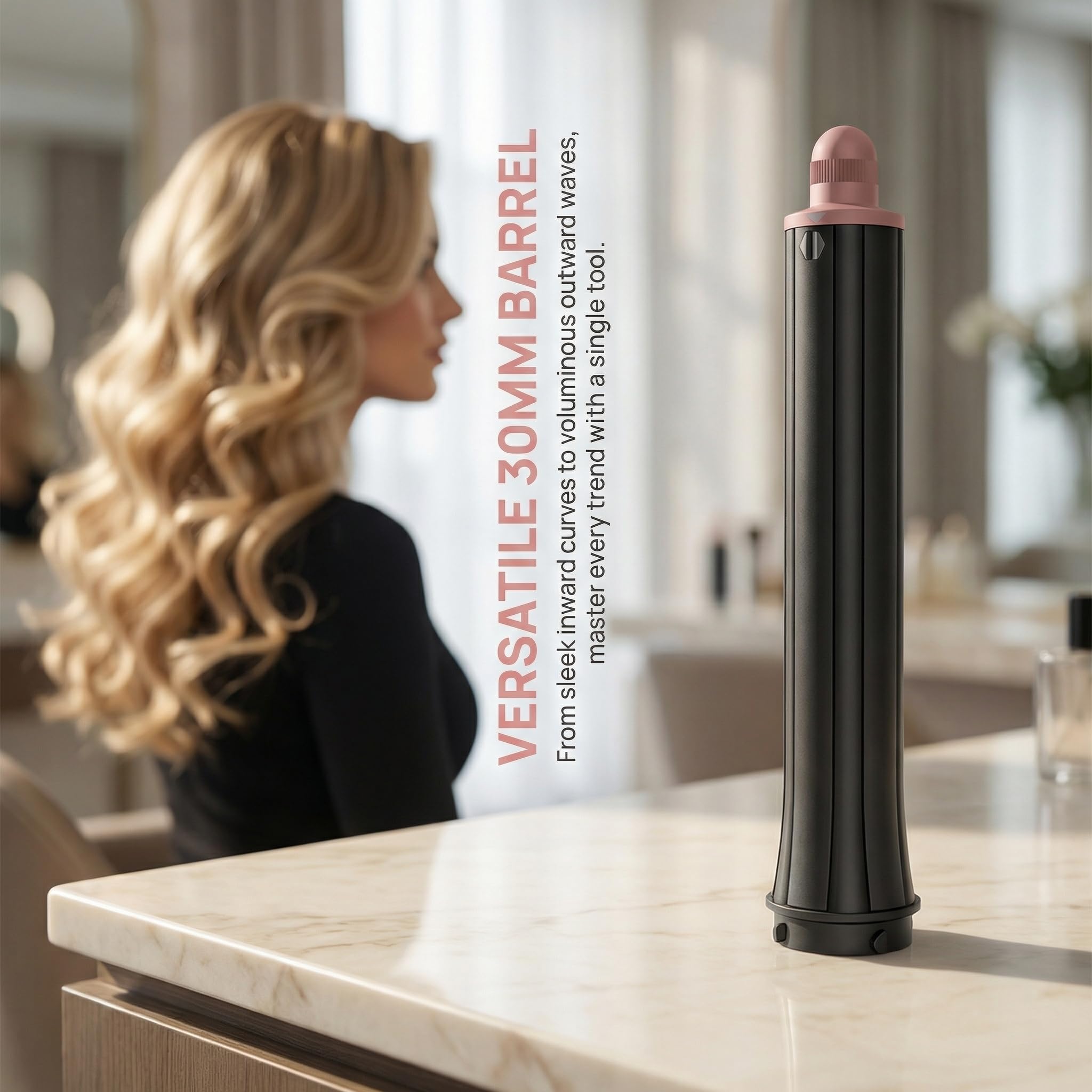Baril de bouclage de cheveux de 30 mm de long compatible avec Dyson Airwrap HS01 HS05 HS08 et adaptateur pour sèche-cheveux HD01-HD16, accessoires à bouclage automatique pour boucles naturelles