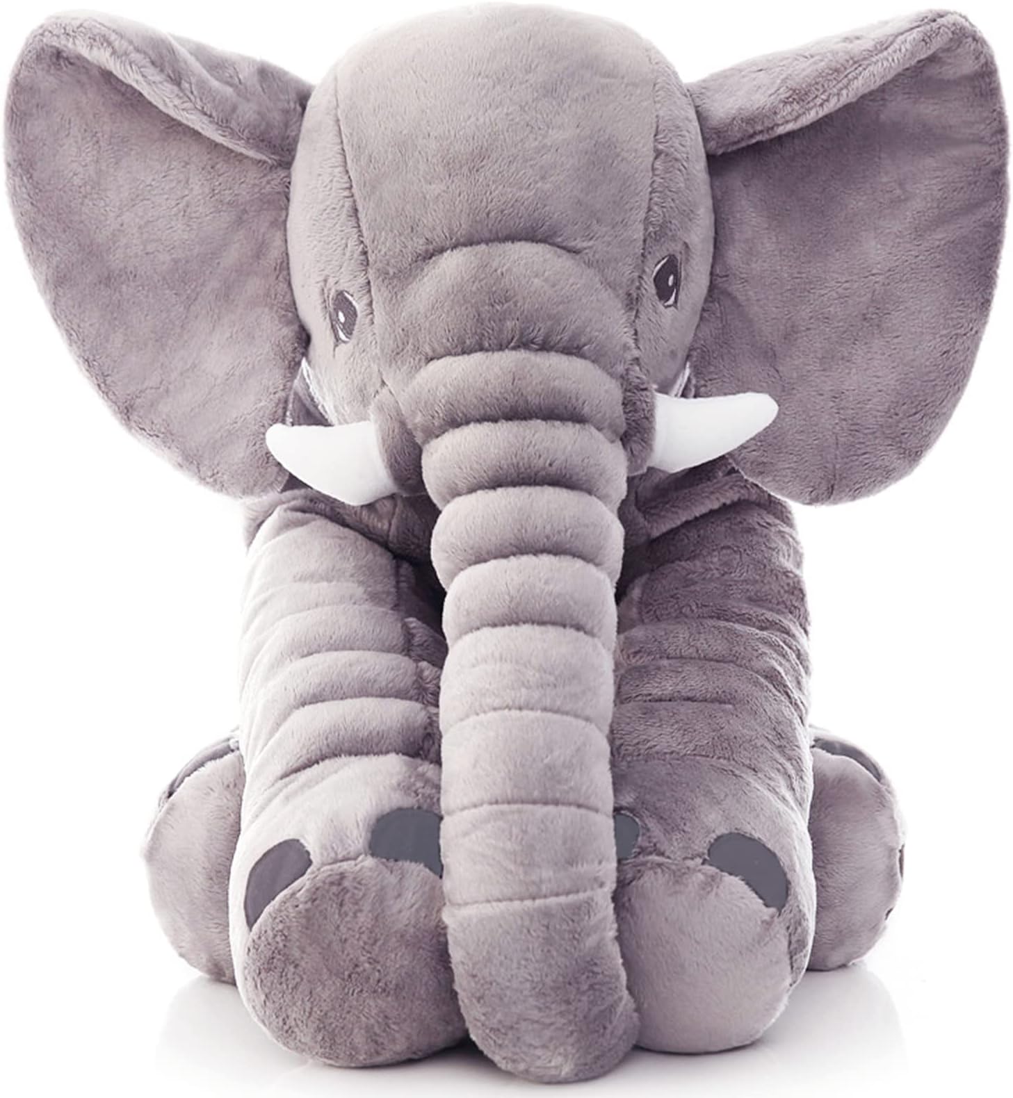 24 Inch Fuzzy Large Elephant Stuffed Animal, Soft Stuffed Elephants Plush Toy Newborn Gift, Funny Elephant Gifts for Baby Women Girls Boys