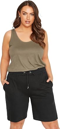 Yours - Curve Jogger Shorts - Women's - Plus Size Curve Black :  Amazon.co.uk: Fashion