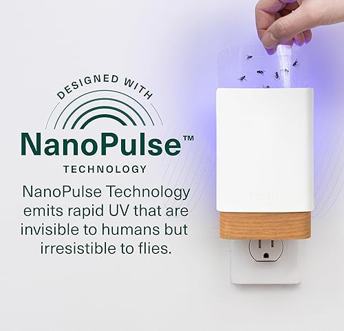 Miniatura 3 de Pestie Trampa para insectos voladores, tecnología NanoPulse atrae y mata moscas, moscas de la fruta y mosquitos, trampa para moscas 247 con luz UV,