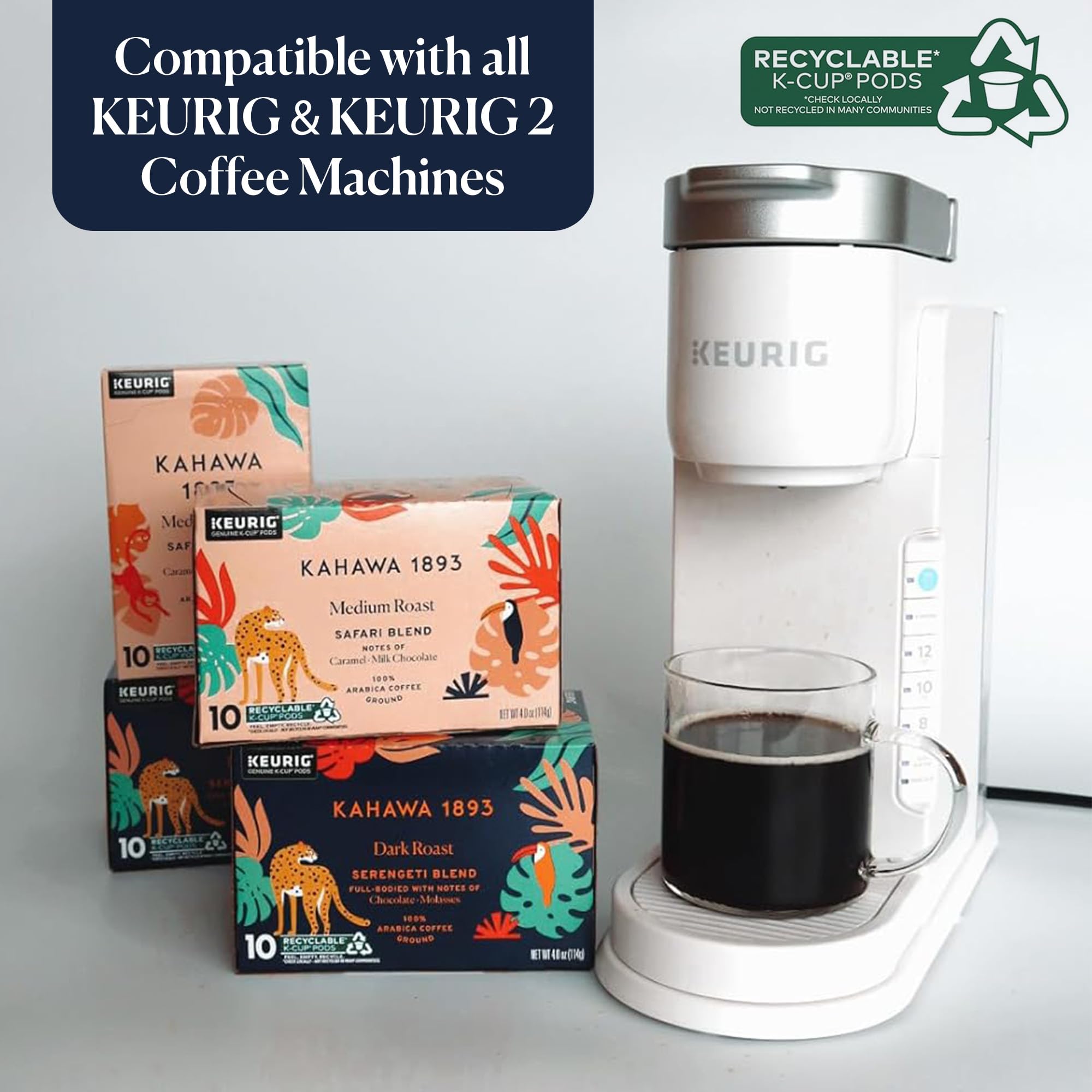 Amazon.com : Kahawa 1893 Dark Roast Coffee K-Cup Pods Serengeti